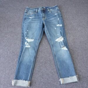 Old Navy Rockstar Super Skinny Mid Rise Distressed Blue Jeans Womens 6 Short